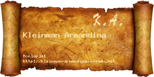 Kleinman Armandina névjegykártya